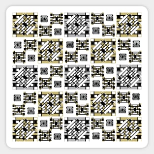 Mosaic Pattern. gold. white. grey. Sticker